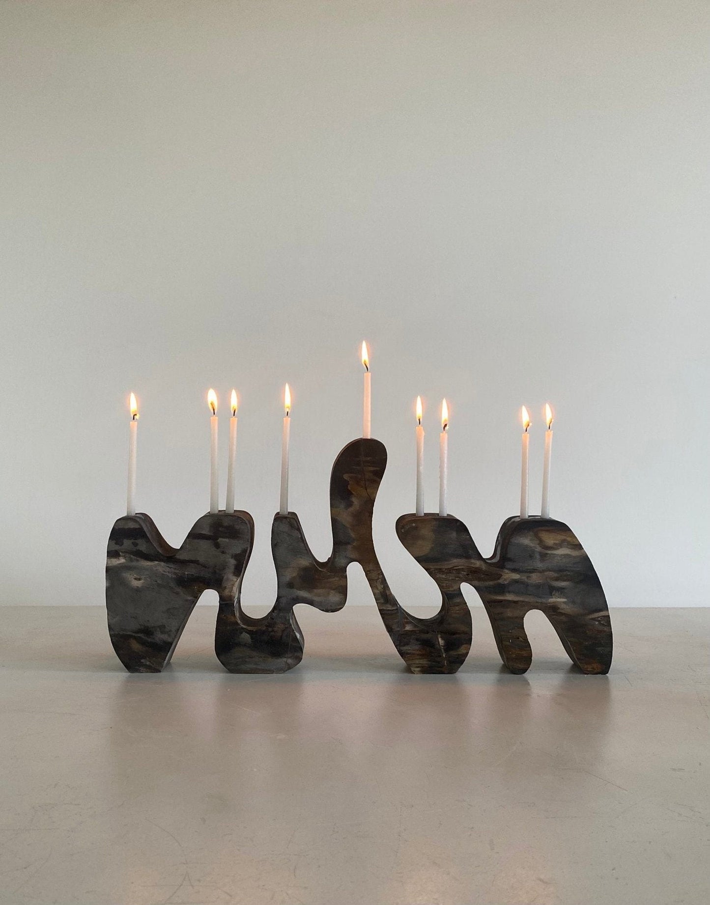 Granite Menorah Sculpture by Hannah Polskin