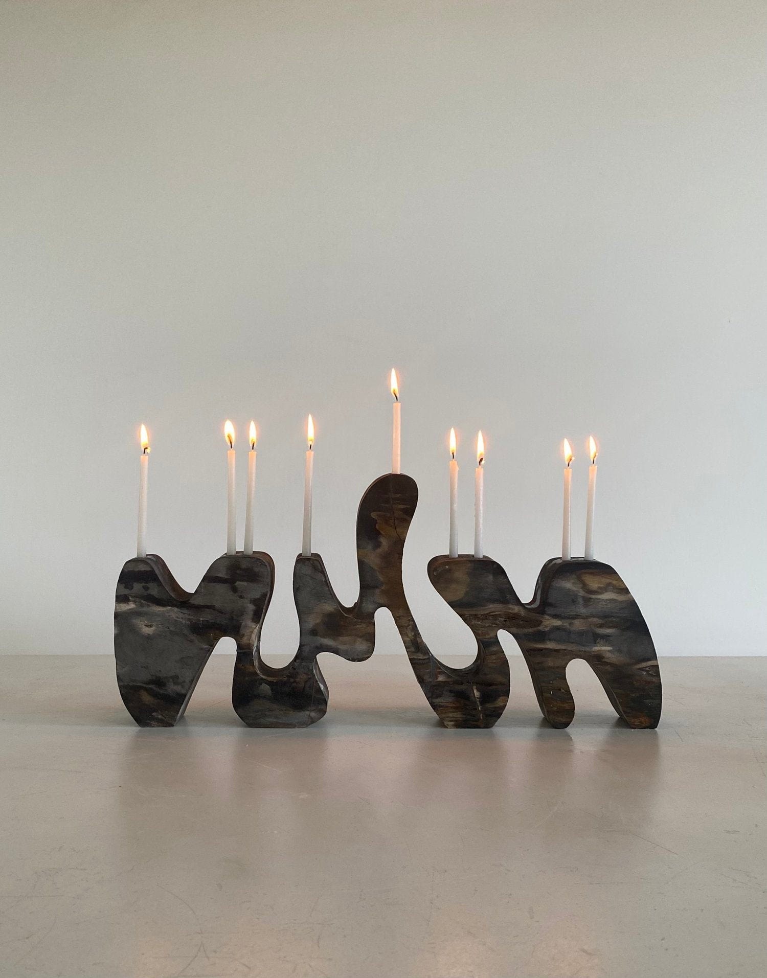 Granite Menorah Sculpture by Hannah Polskin