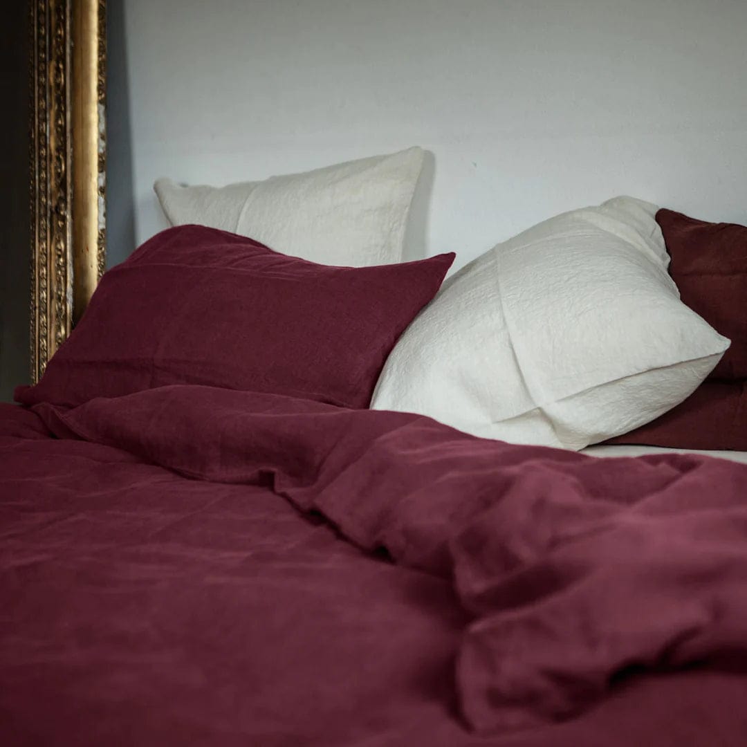 Italian-crafted Linen - Fitted Sheet Decor California King / Wine