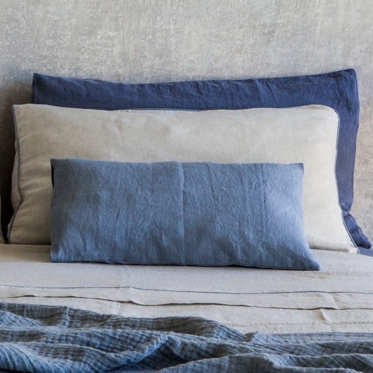 Italian-crafted Linen - Fitted Sheet Decor King / Light Blue