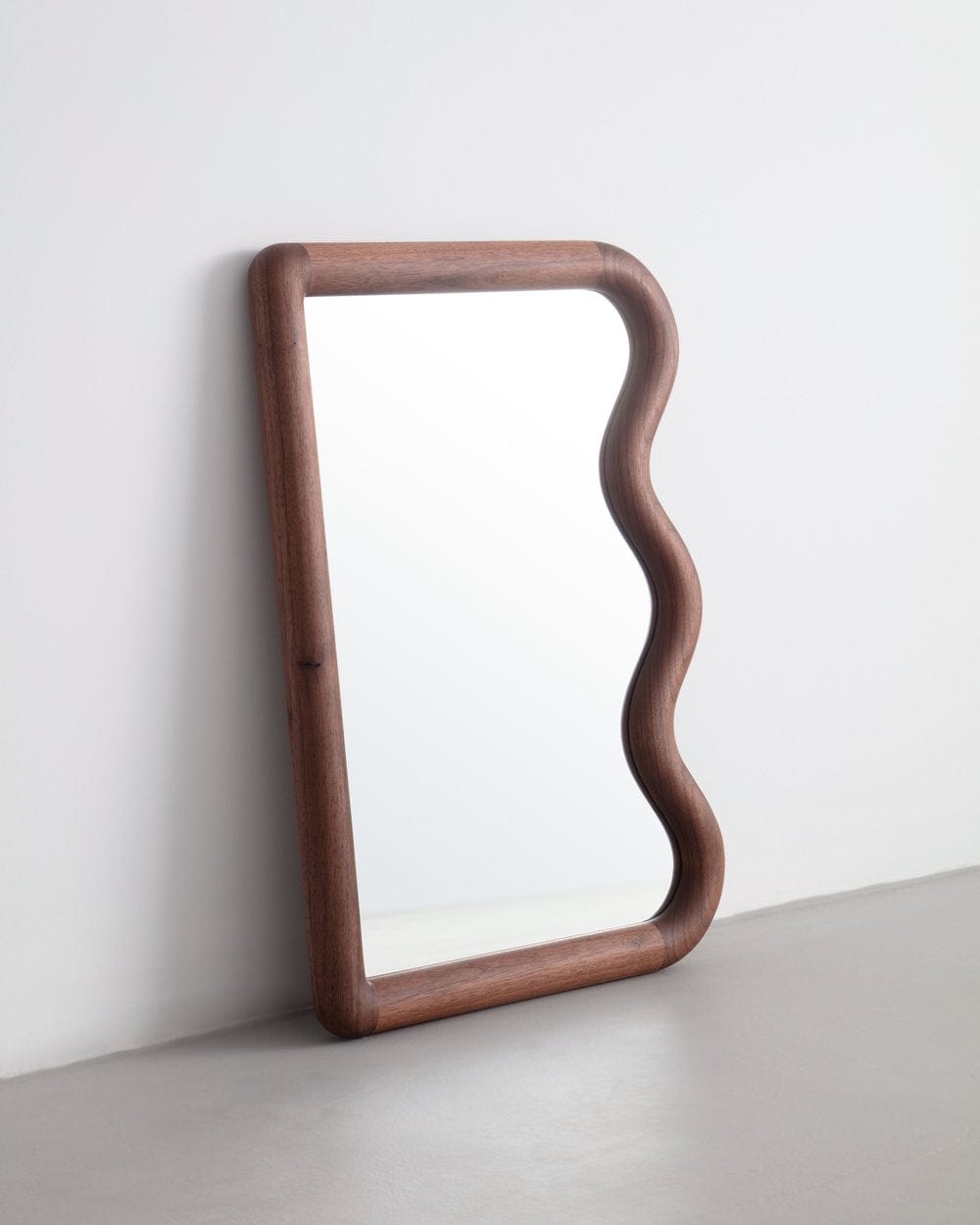 Mini Squiggle Mirror Walnut by Christopher Miano