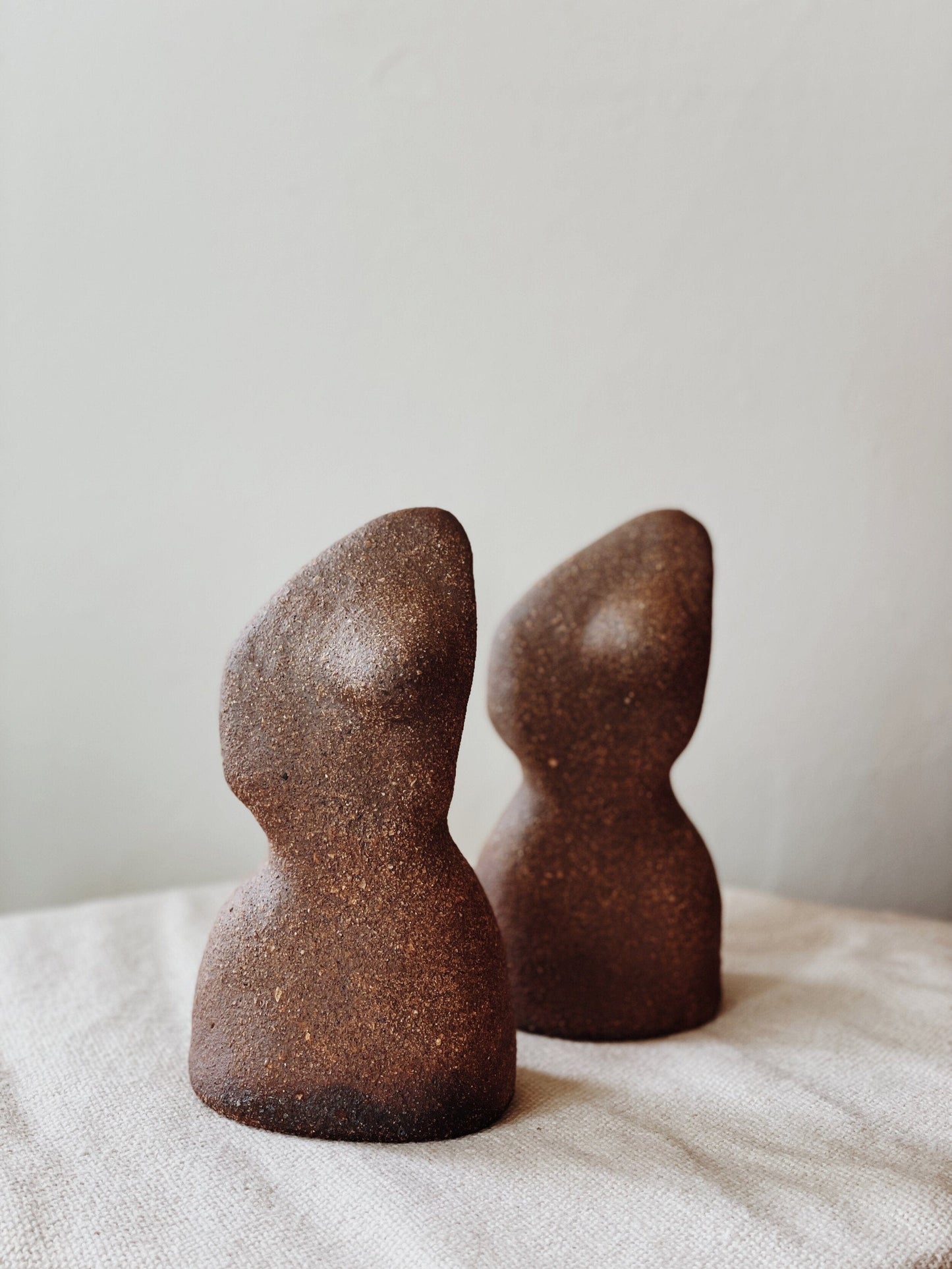 Minimal Standing Mixed Clay Sculpture by Le Minou Studio