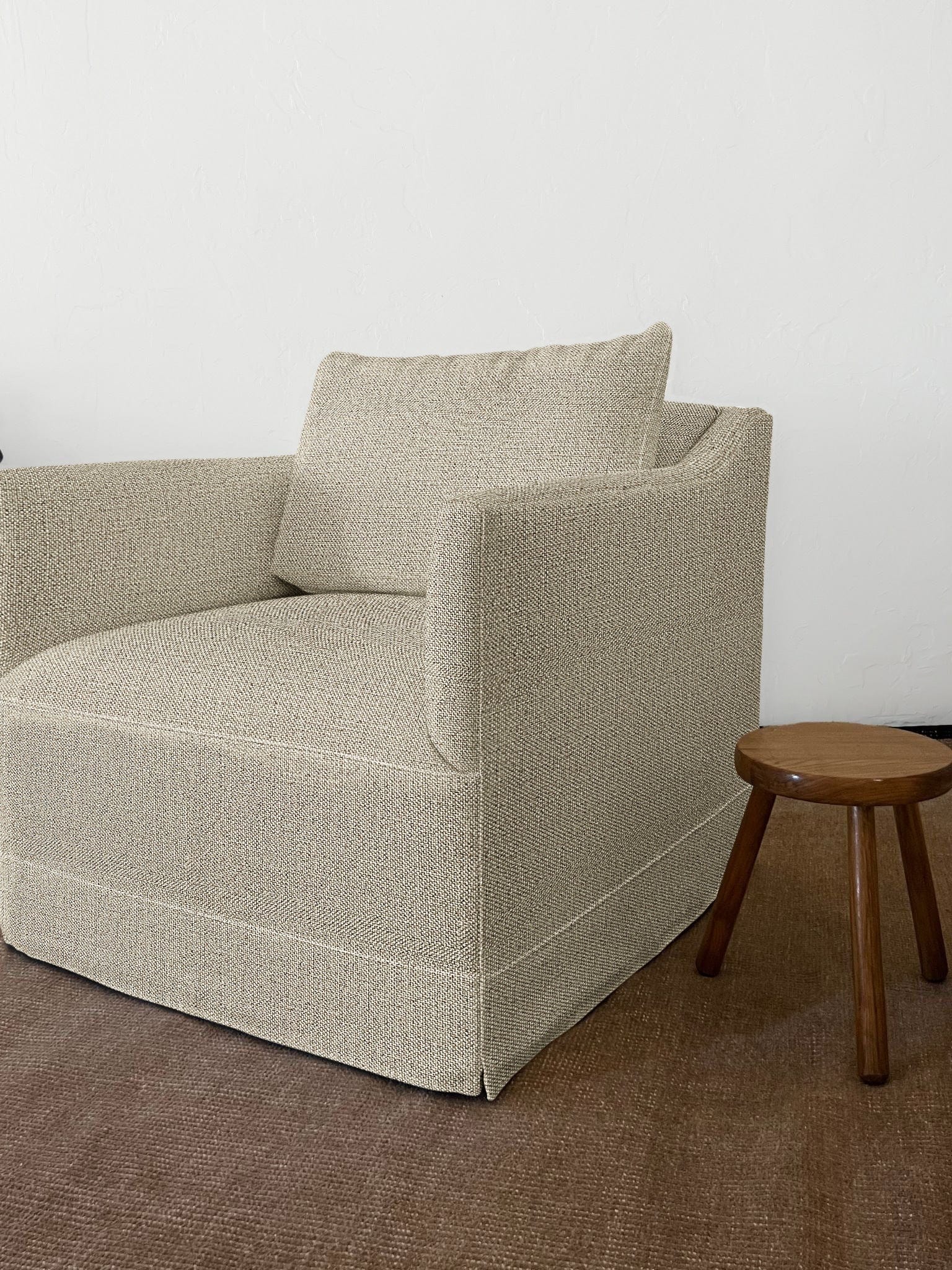 Noelle Linen Armchair Chairs Natural / Without Ottoman