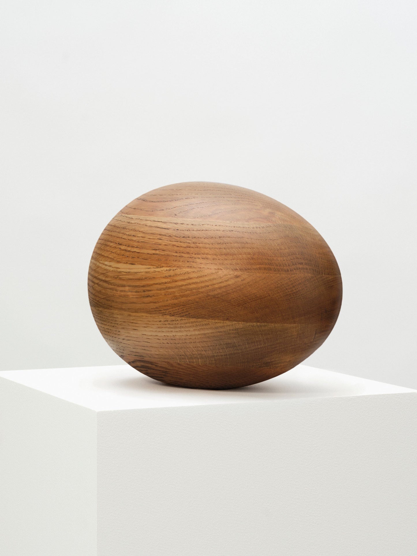 Smoked Oak Egg Sculpture sculptures