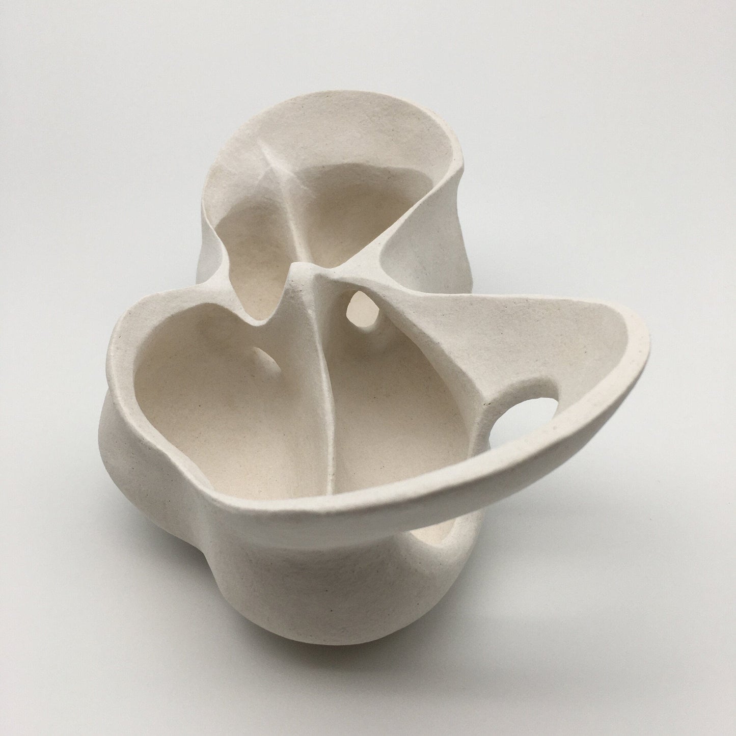Unglazed Clay Skeletal Bowl Sculpture by Evamarie Pappas-Oglander