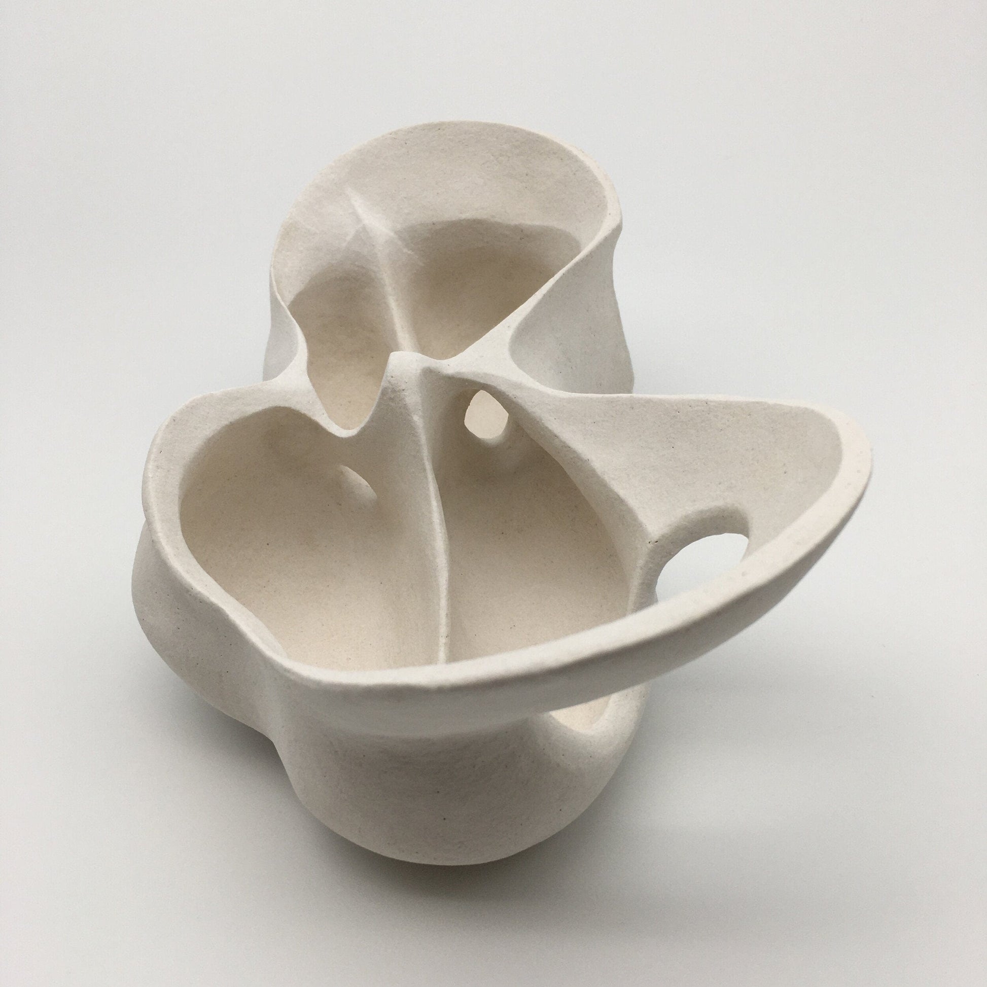 Unglazed Clay Skeletal Bowl Sculpture by Evamarie Pappas-Oglander