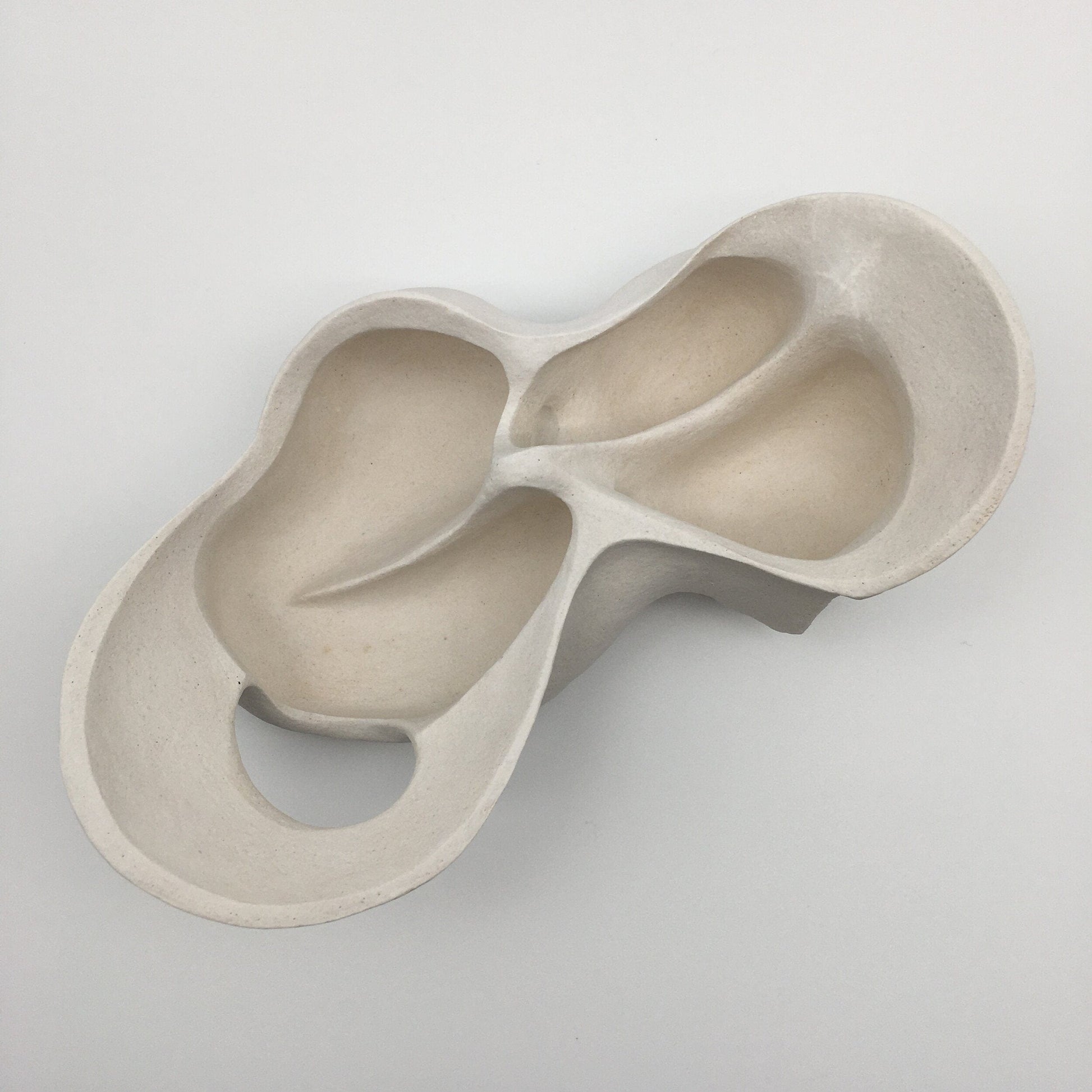Unglazed Clay Skeletal Bowl Sculpture by Evamarie Pappas-Oglander