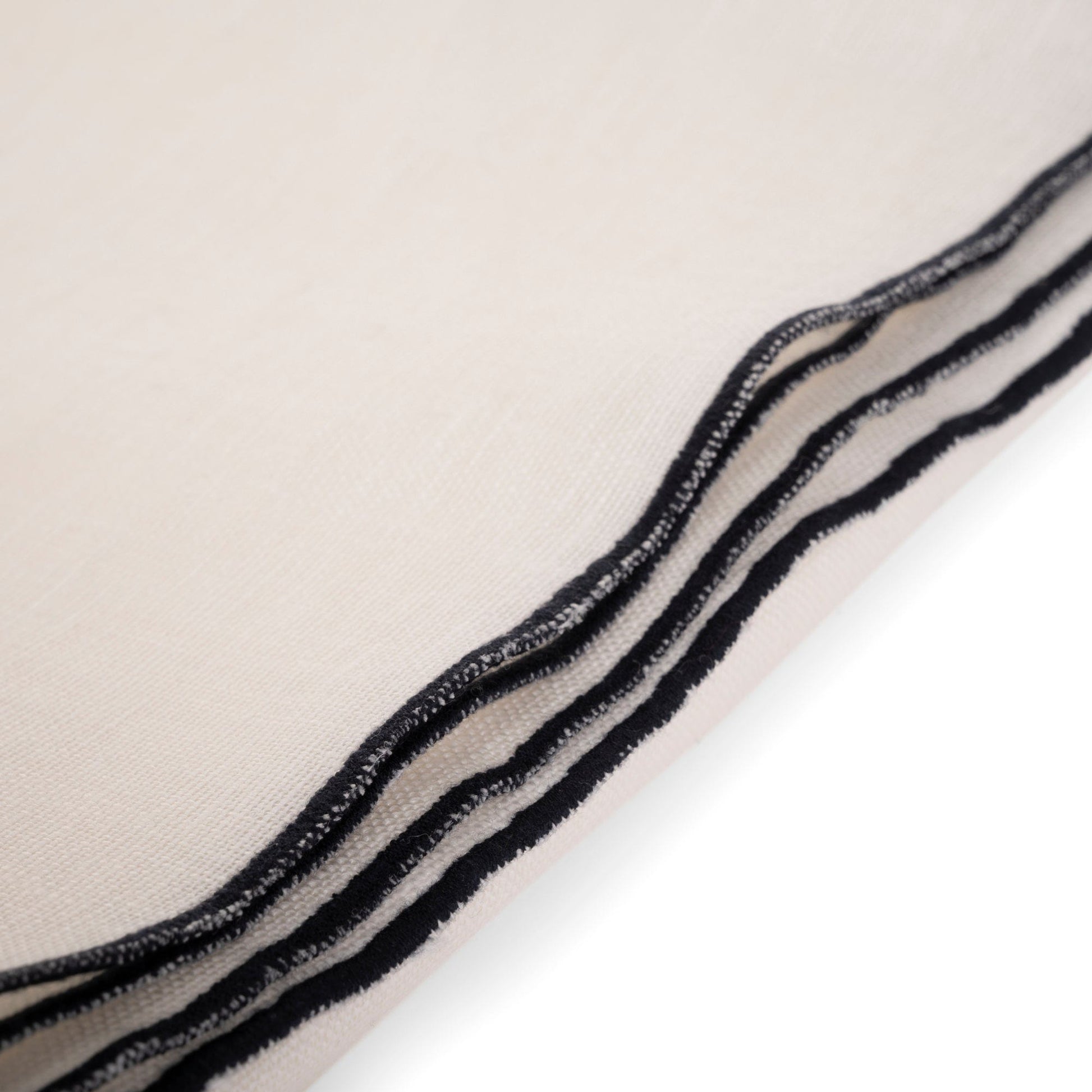 Waxed Linen Tablecloth w/ Trim Decor