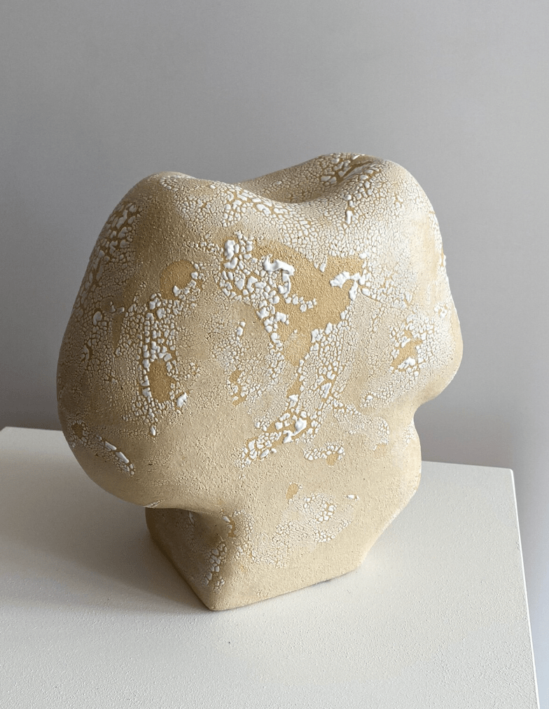 White Textured Ceramic Vase by Maku Ceramics. Vases