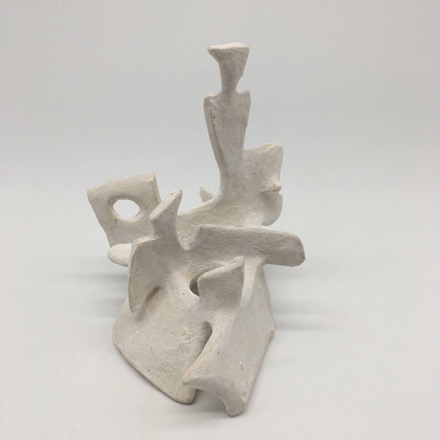 WHITE UNDERGLAZE ON STONEWARE SCULPTURE BY EVAMARIE PAPPAS-OGLANDER
