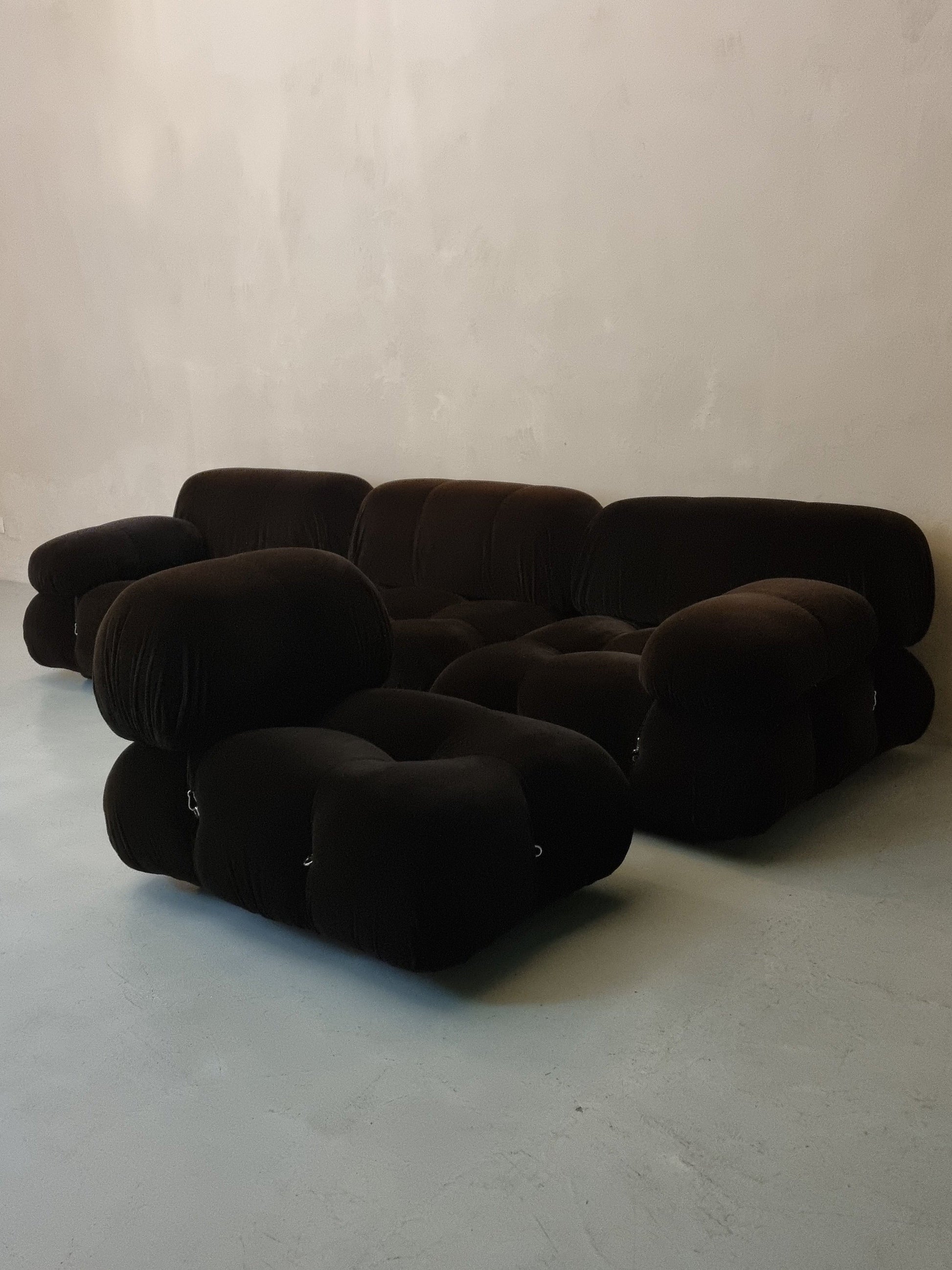 Camaleonda in Brown Mohair by Mario Bellini Sofas