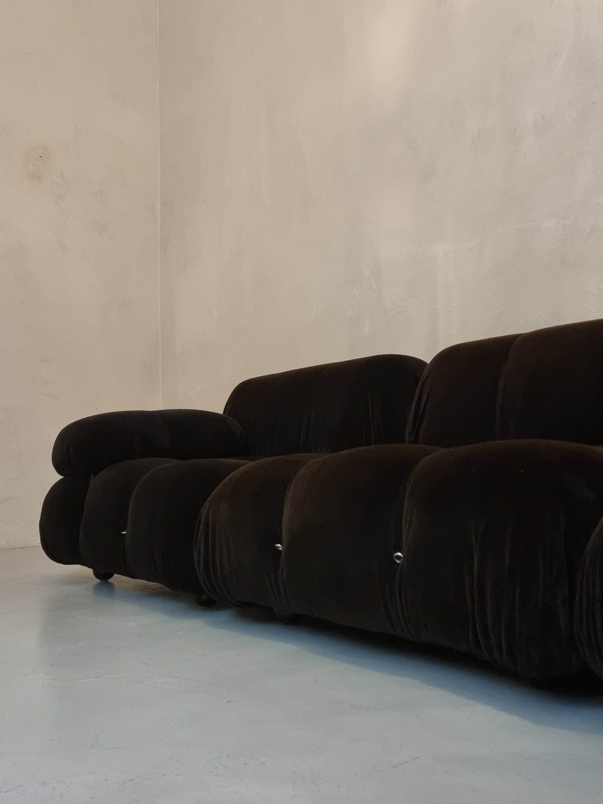 Camaleonda in Brown Mohair by Mario Bellini Sofas