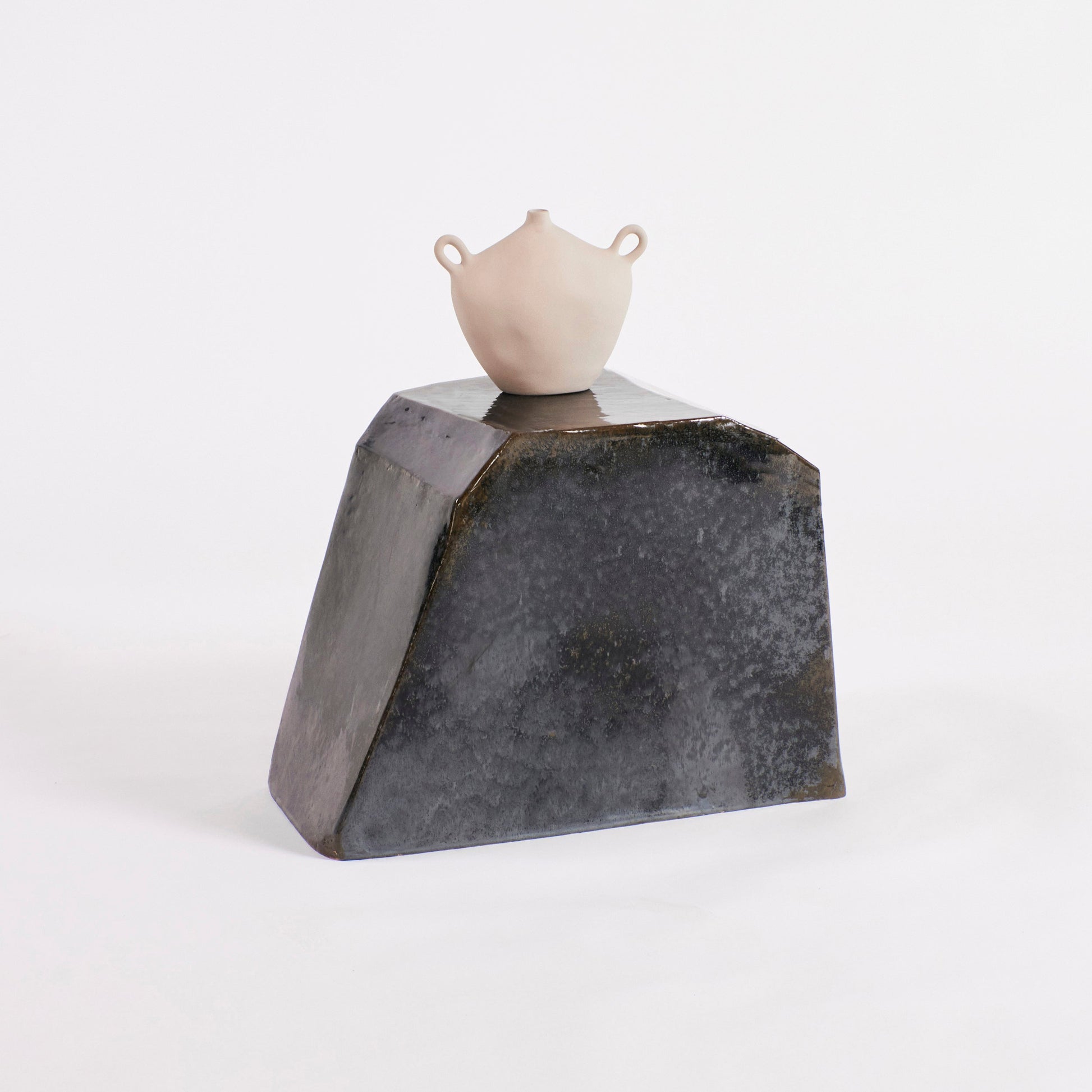 Ceramic Side Table - Small, Geometric Shape End Tables