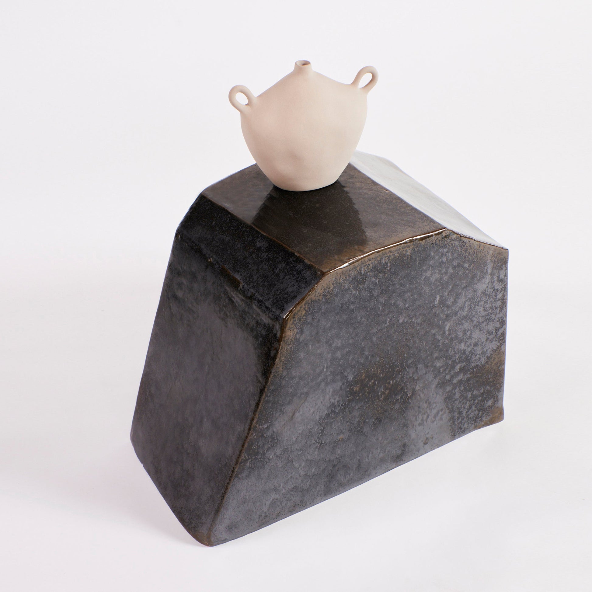 Ceramic Side Table - Small, Geometric Shape End Tables