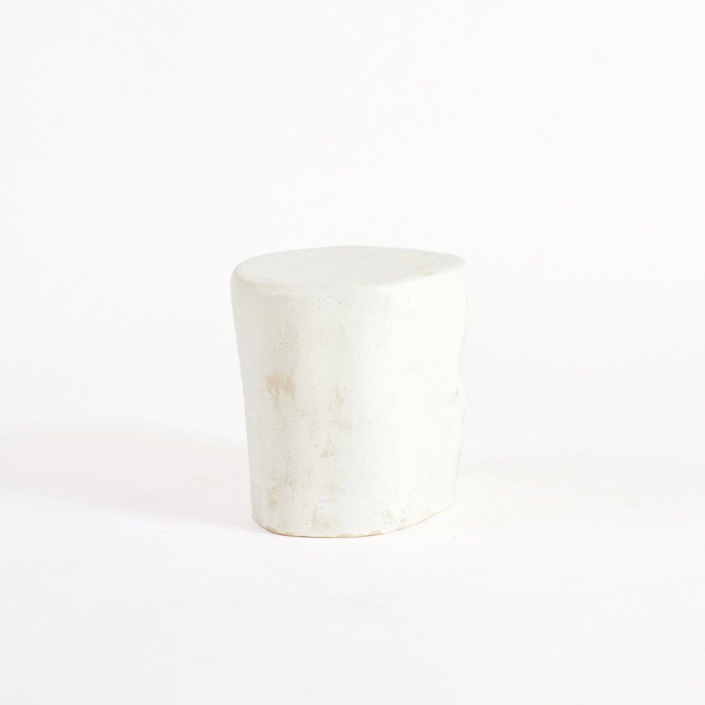 Ceramic Side Table - Small (Custom Shape) in White End Tables