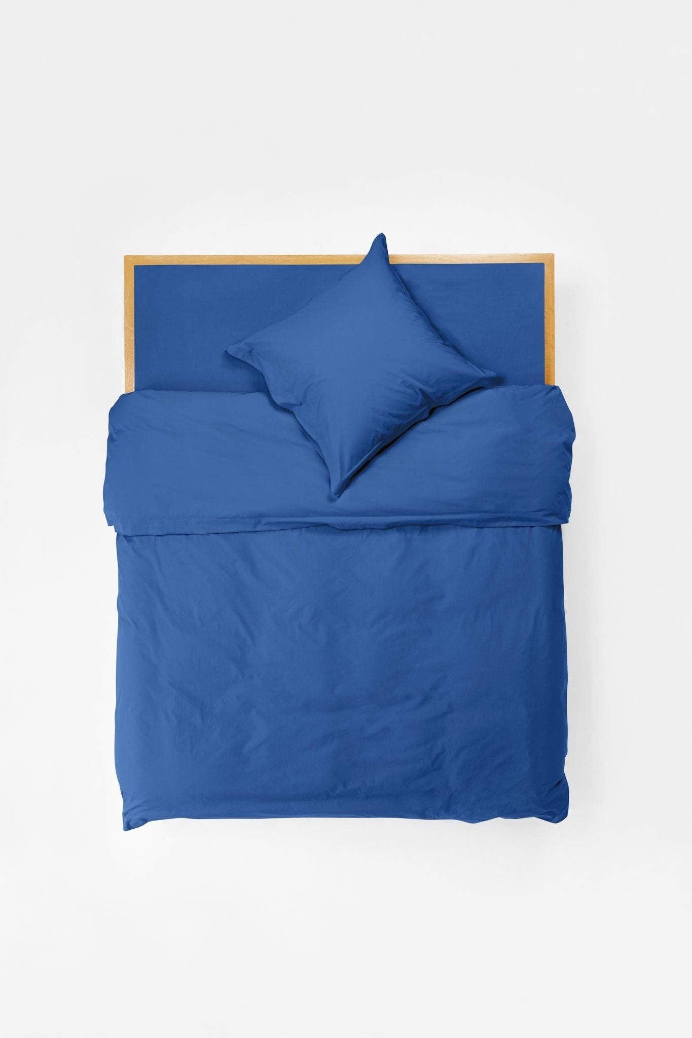 Mono Organic Cotton Percale Pillow Pair - Blue Blue Pillows in Euro Pillow