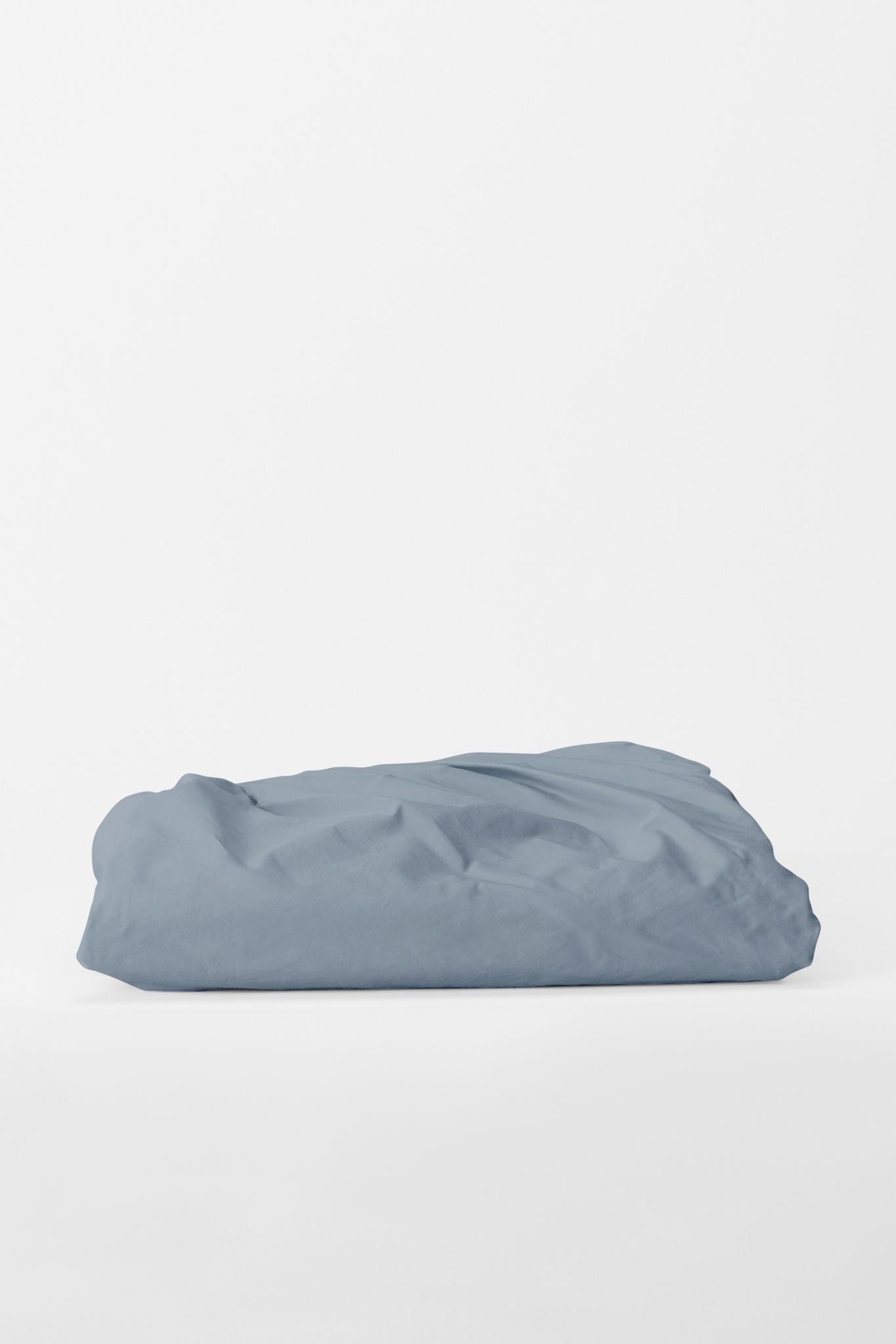 Mono Organic Cotton Percale Fitted Sheet Bed Sheets in Half Blue
