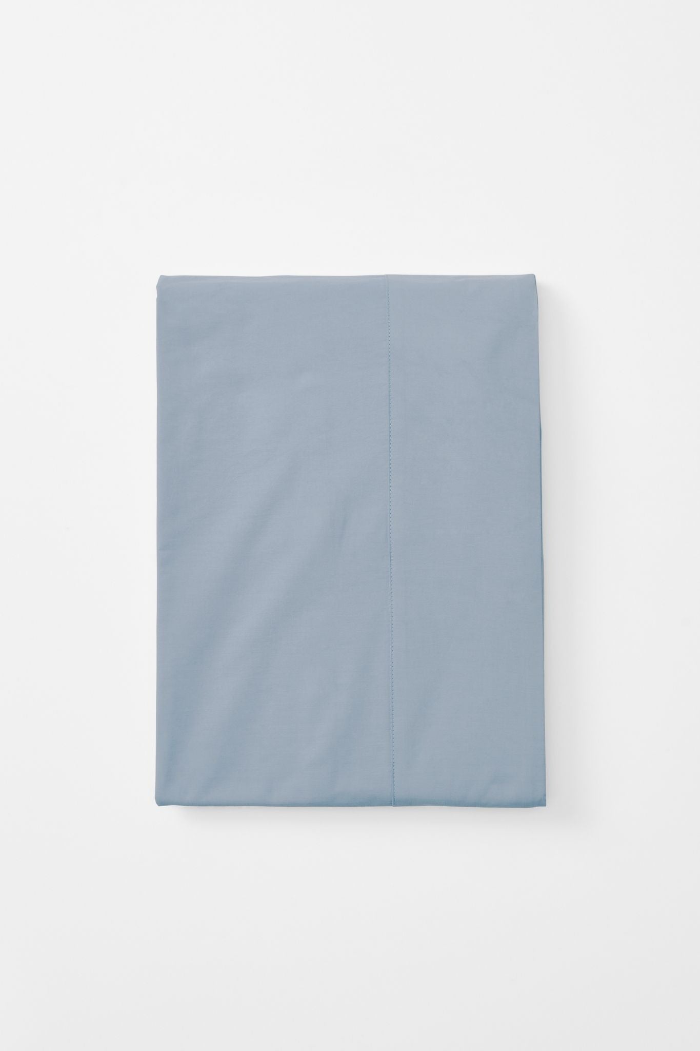 Mono Organic Cotton Percale Flat Sheet Bed Sheets in Half Blue