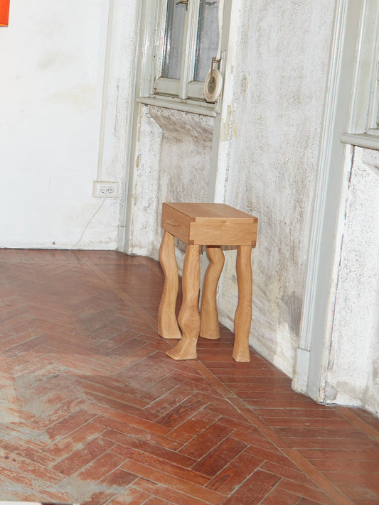 Foot Side Table in Oak End Tables