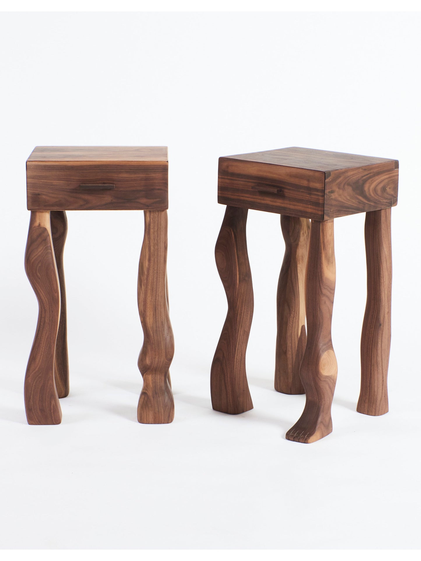 Foot Side Tables in Walnut (pair) End Tables