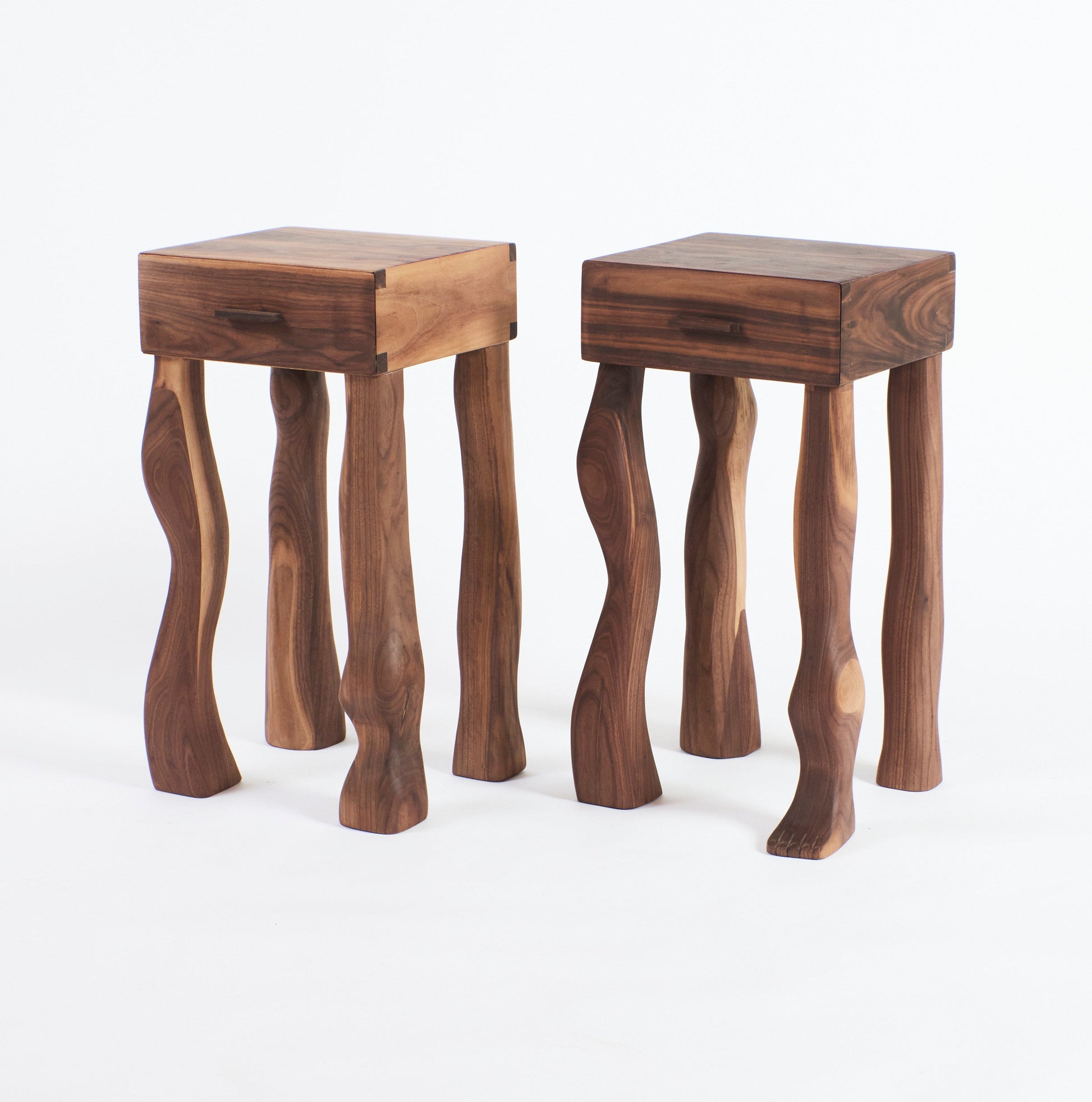 Foot Side Tables in Walnut (pair) End Tables