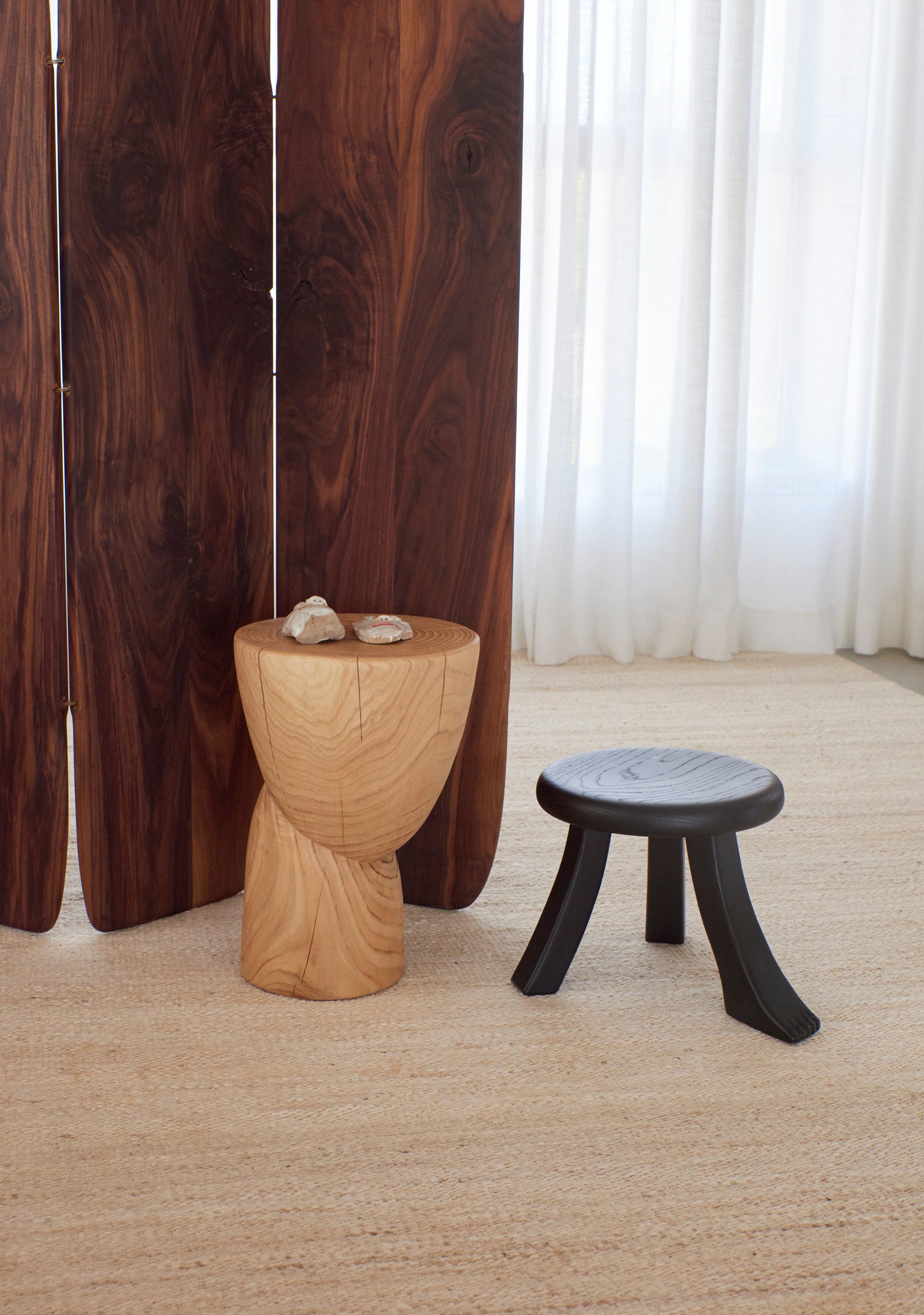 Foot Stool in Chestnut Black Stools