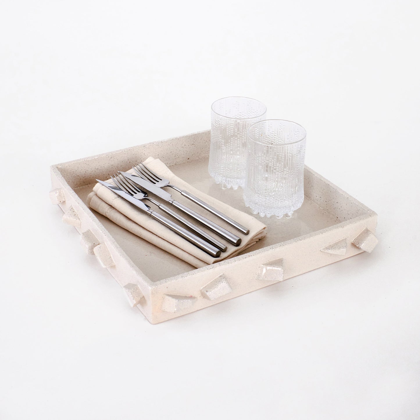 For Rachel' Tray - Large in Cream Trays
