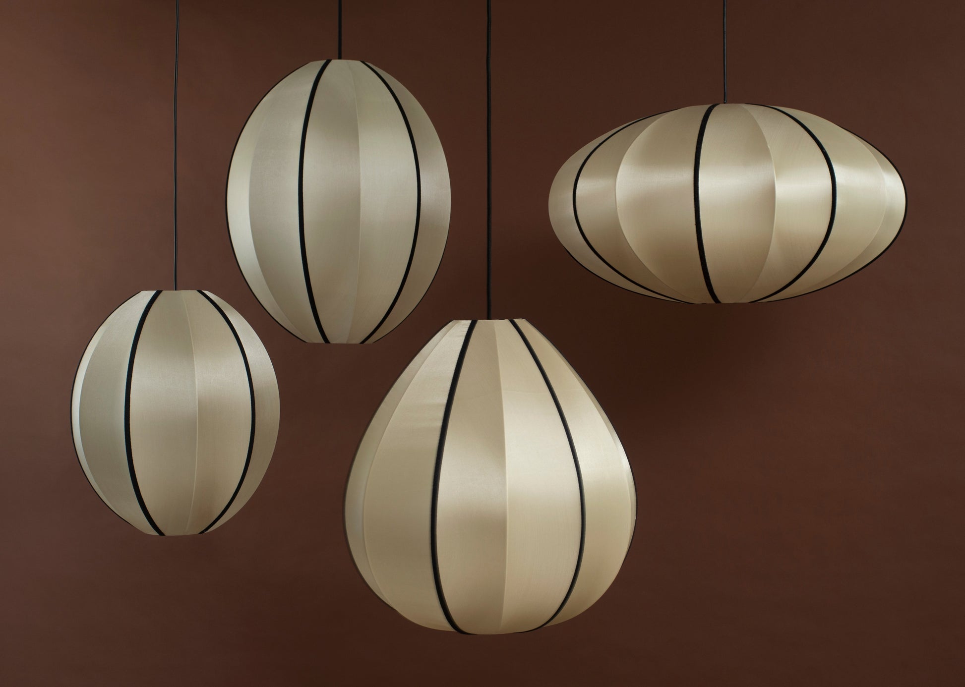 Oval Classic Silk Pendant with Black Ribbon, Small by Oi Soi Oi Pendants