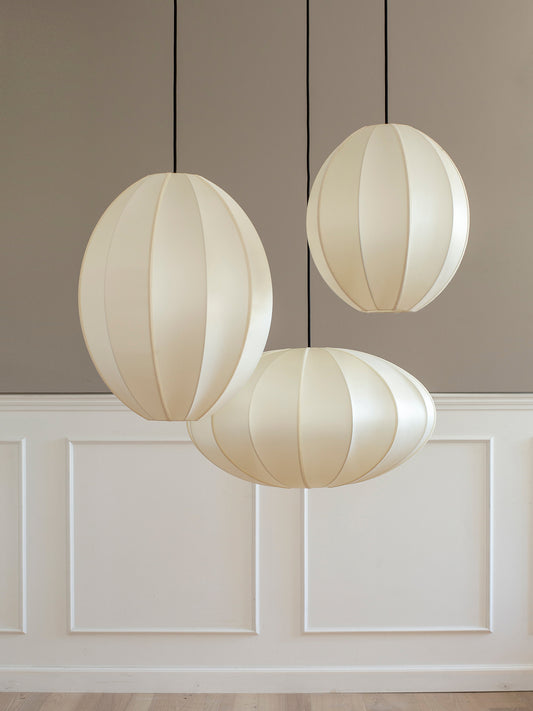 Oval Silk Pendant in Off White, Small by Oi Soi Oi Pendants