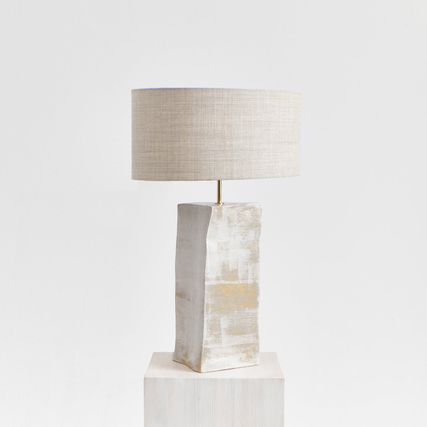 Rectangular Ceramic Light in Brushed White by Project 213A, Table Lamps