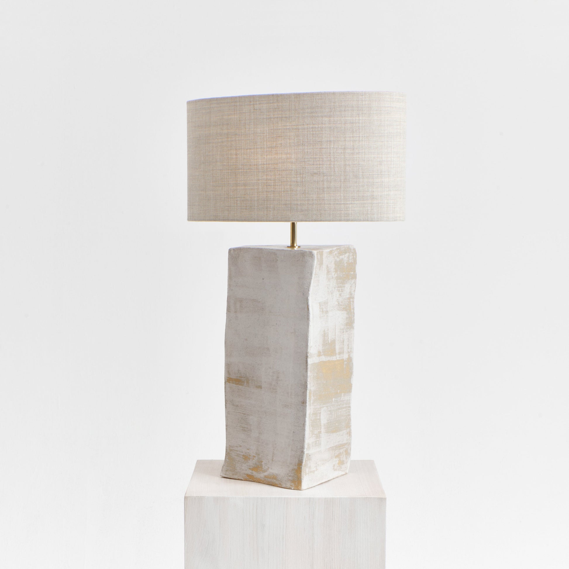 Rectangular Ceramic Light in Brushed White by Project 213A, Table Lamps