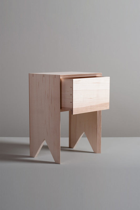 Ripple Ash Bedside Table with Drawer Bedside Tables
