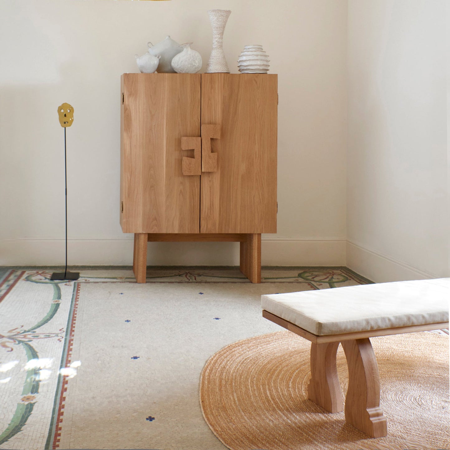 Sintra Bench in Oak with Cushion Benches