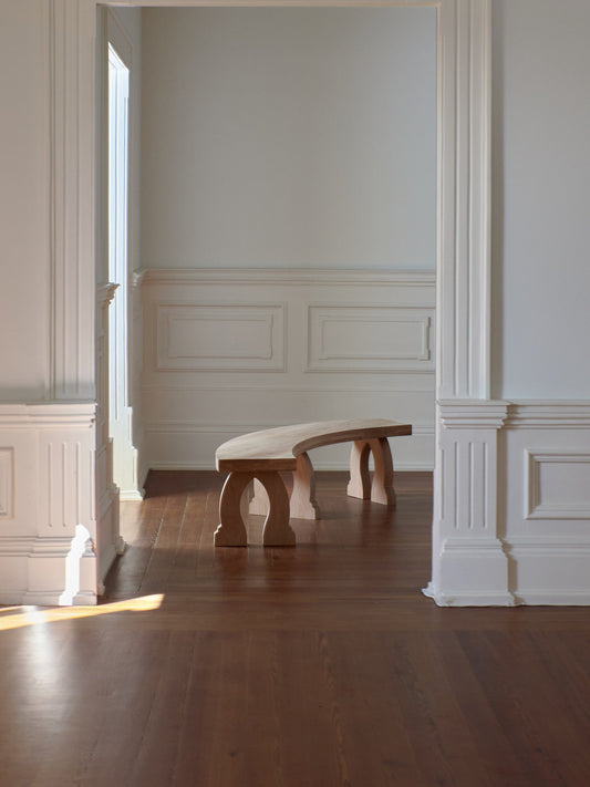 Sintra Curved Bench in Oak Benches