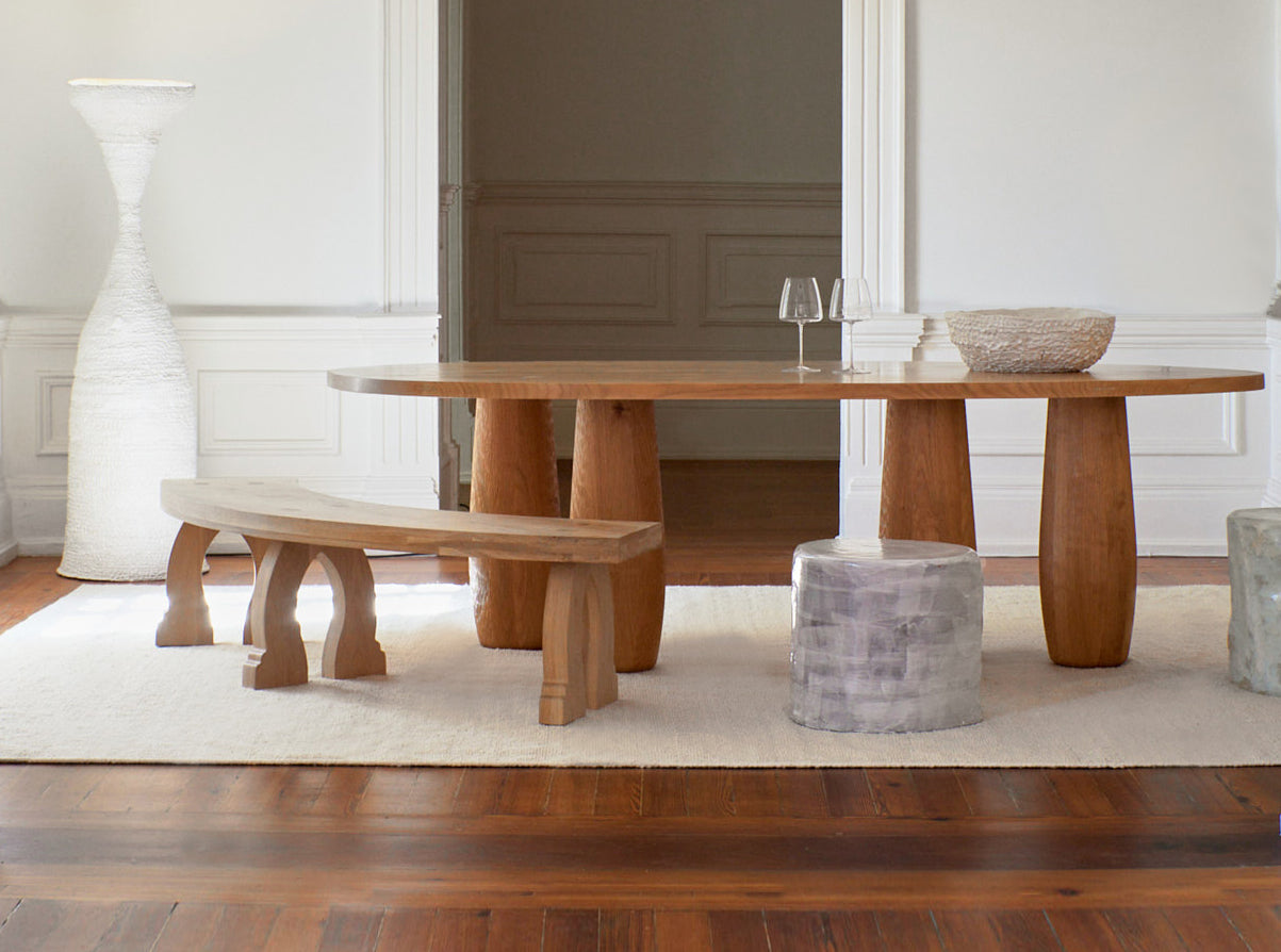 Sintra Curved Bench in Oak Benches