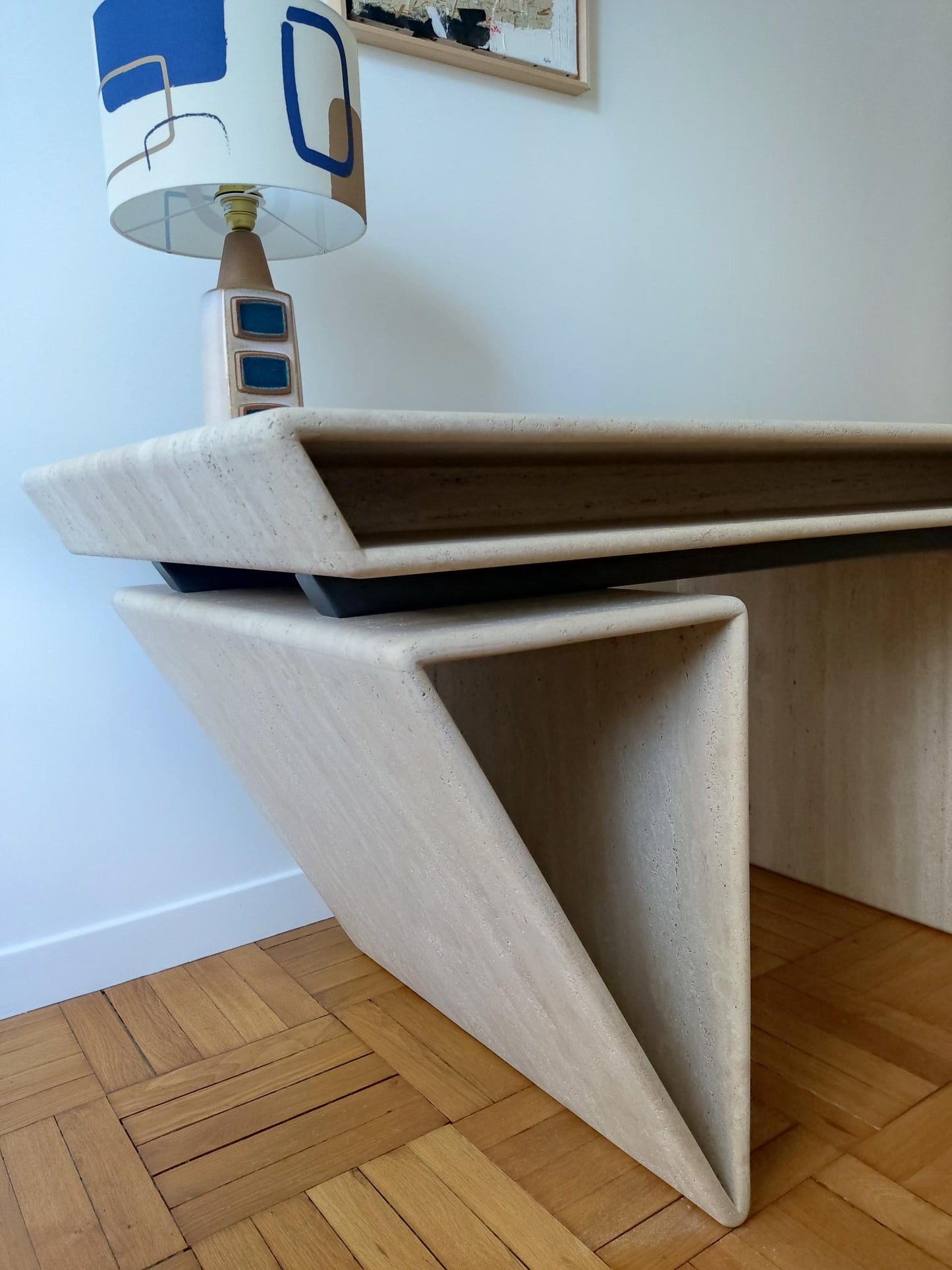 Travertine Desk by Claude Berrladacci Desks