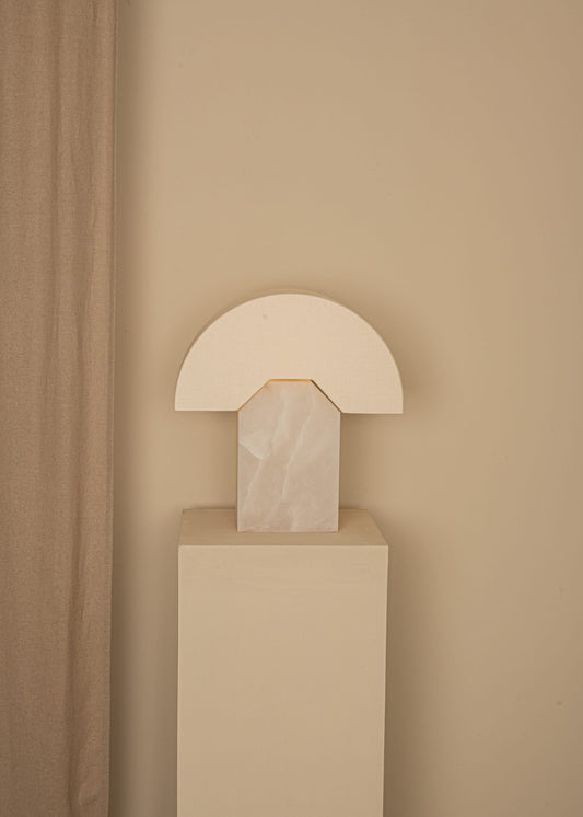 Edna Table Lamp in White Alabaster by Simone & Marcel Table Lamps