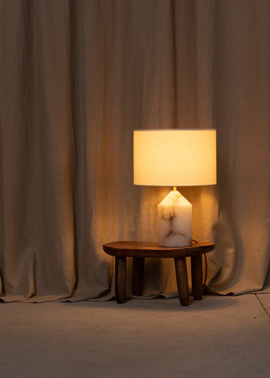 Josef Table Lamp in White Alabaster by Simone & Marcel Table Lamps