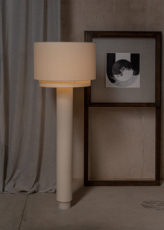 Kolumno Floor Lamp in Alabaster by Simone & Marcel Floor Lamps