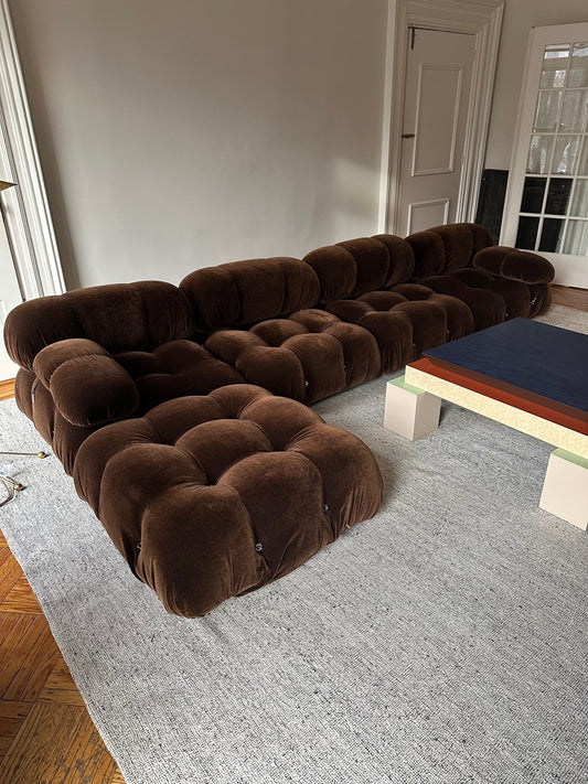 Mario Bellini 'Camaleonda' Sofa in Brown Mohair Sofas