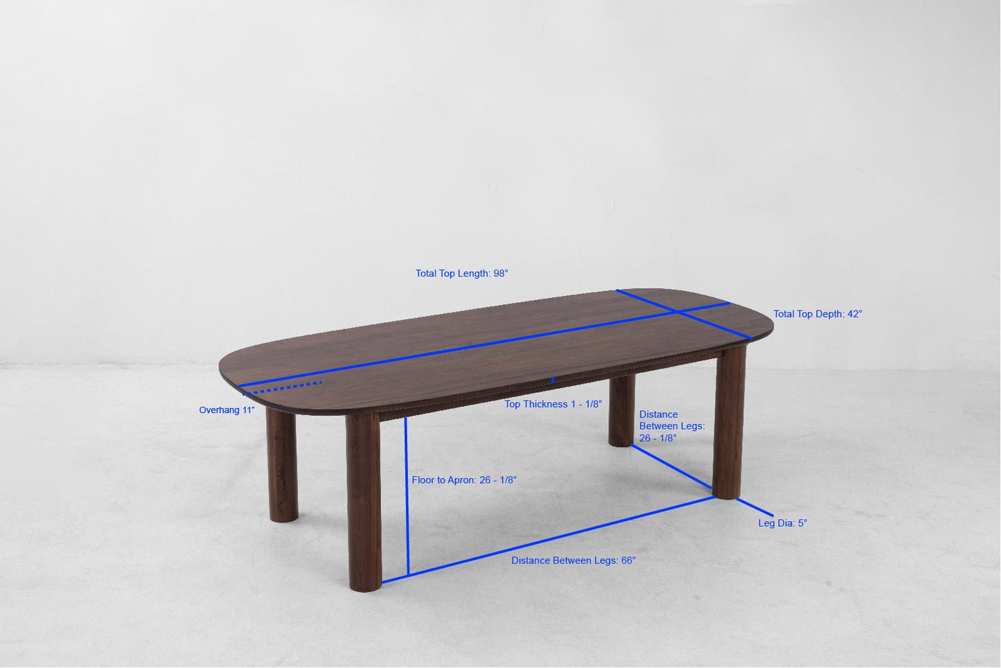 Ora Black Walnut Dining Table 98" Dining Tables