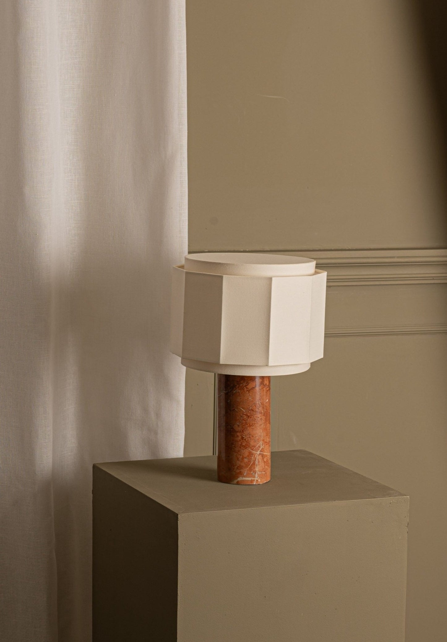 Pipito Okla Table Lamp in Red Marble by Simone & Marcel Table Lamps