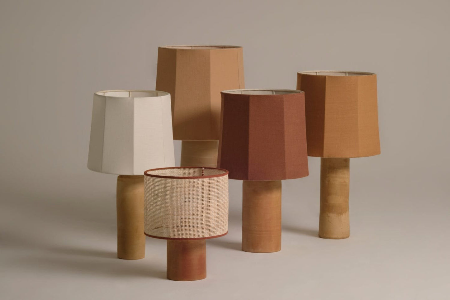 Sonora Linen Table Lamp in Caramel by Nassi Table Lamps