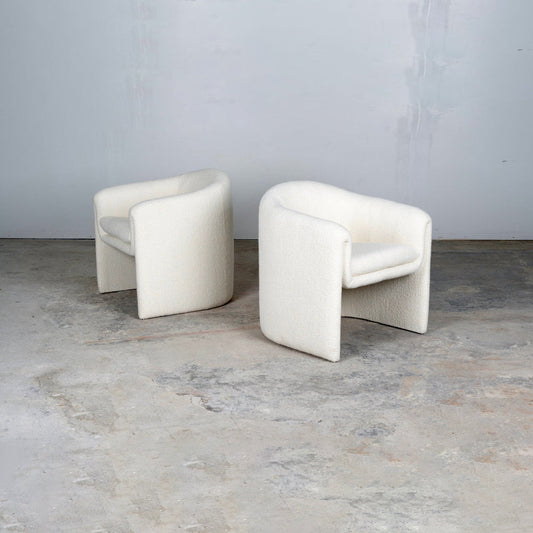 Vladimir Kagan for Preview Freeform Chairs in Boucle Chairs