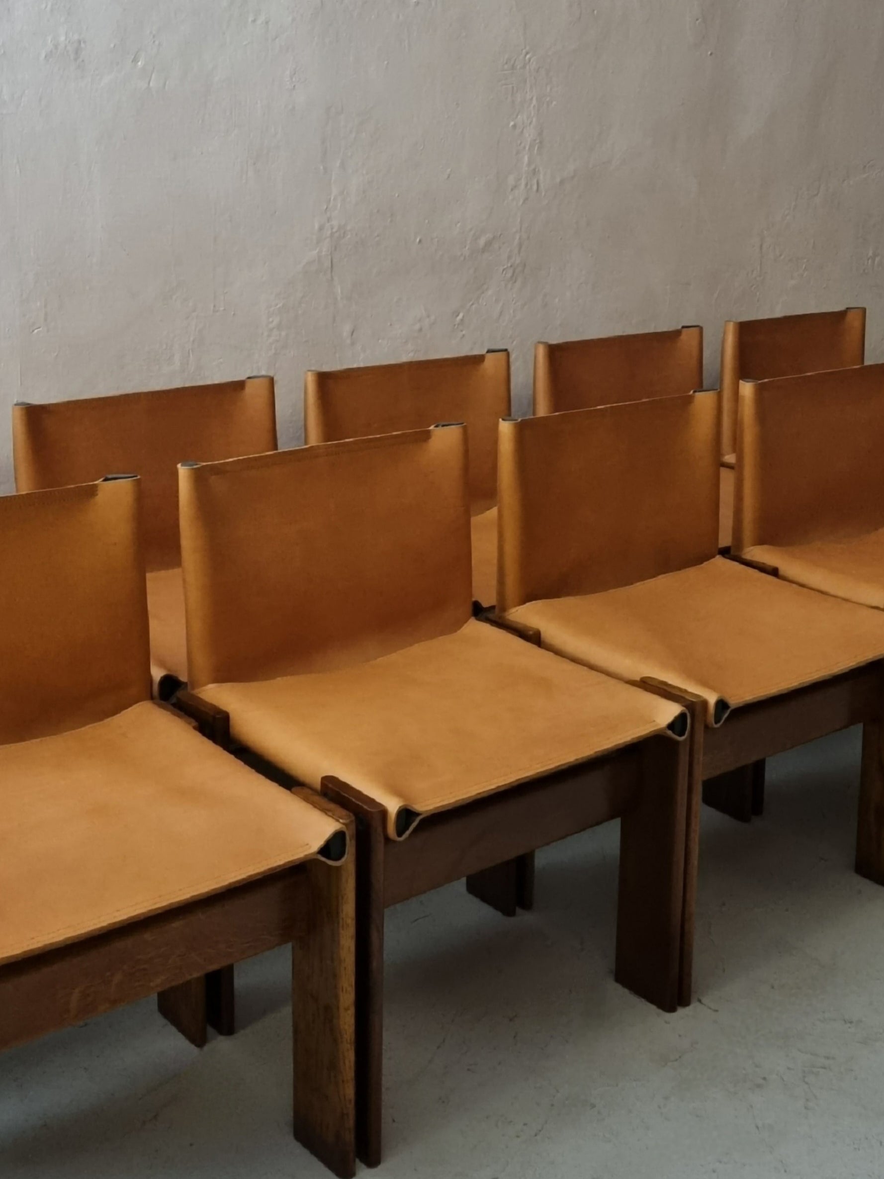 10 Monk Chairs Designed by Afra and Tobia Scarpa for Molteni, 1974 Dining Chairs