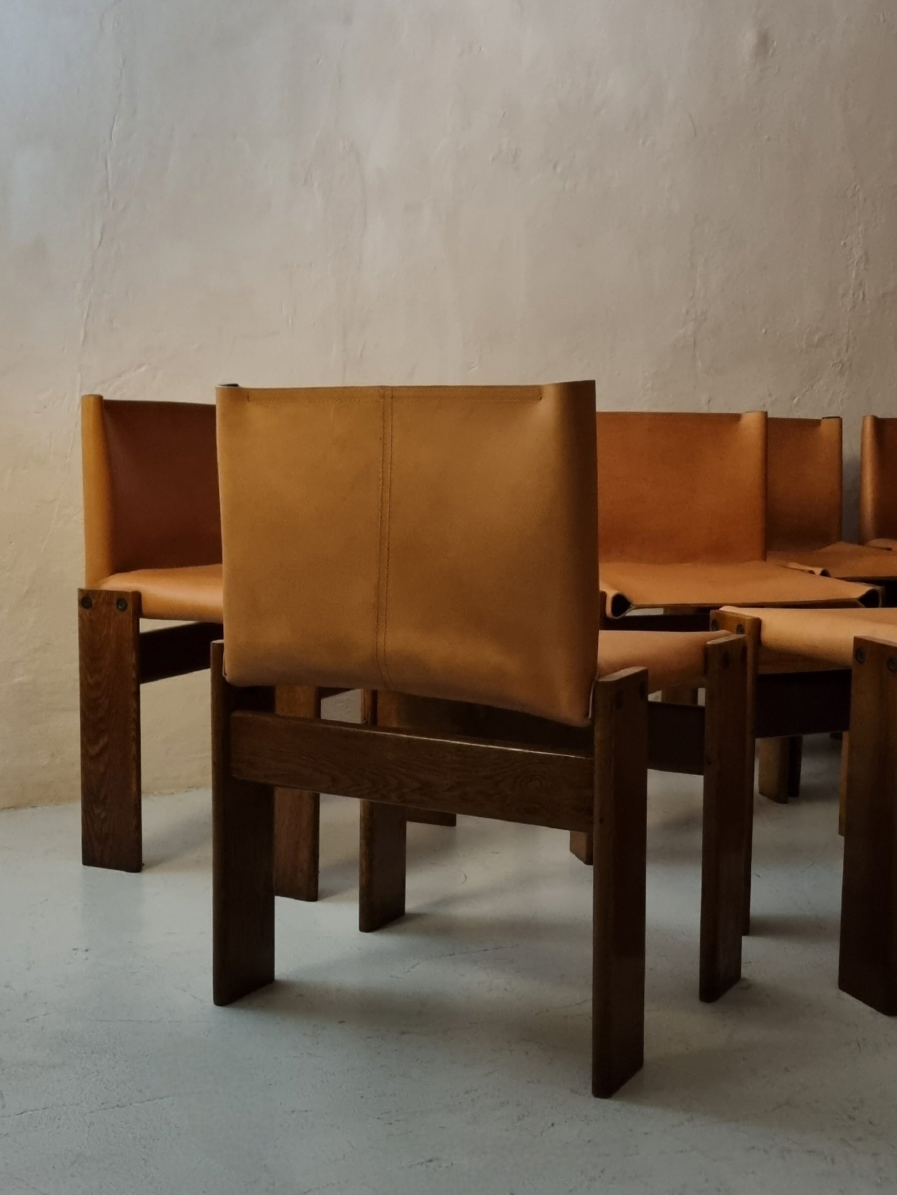 10 Monk Chairs Designed by Afra and Tobia Scarpa for Molteni, 1974 Dining Chairs