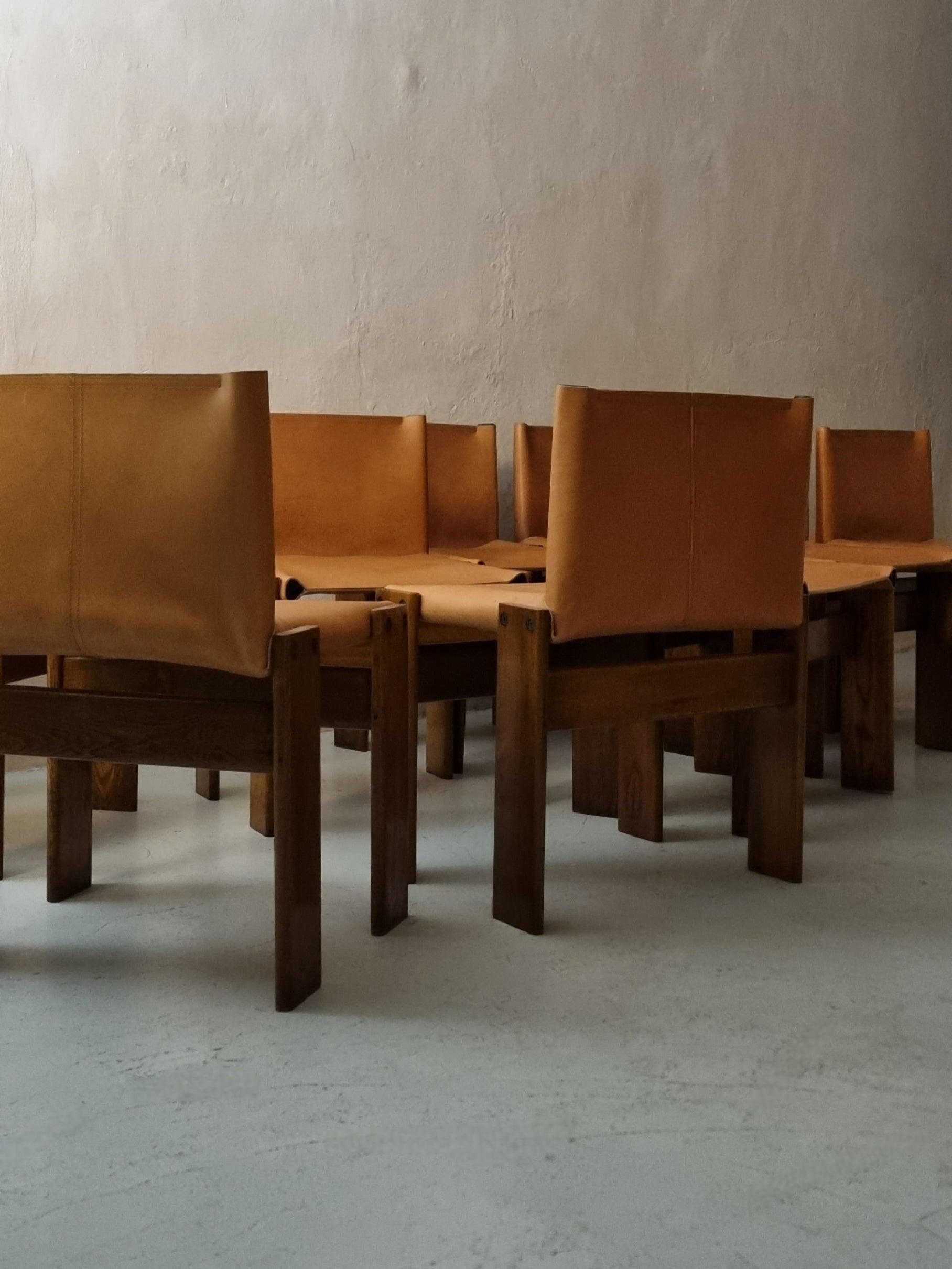 10 Monk Chairs Designed by Afra and Tobia Scarpa for Molteni, 1974 Dining Chairs