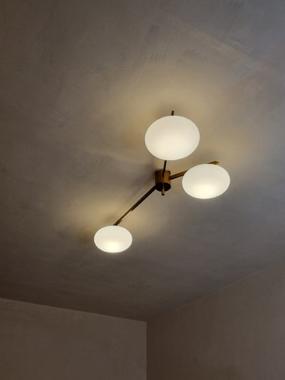 3 Lune Rare Ceiling Lamp Designed by Angelo Lelii for Arredoluce, 1961 Flush Mounts