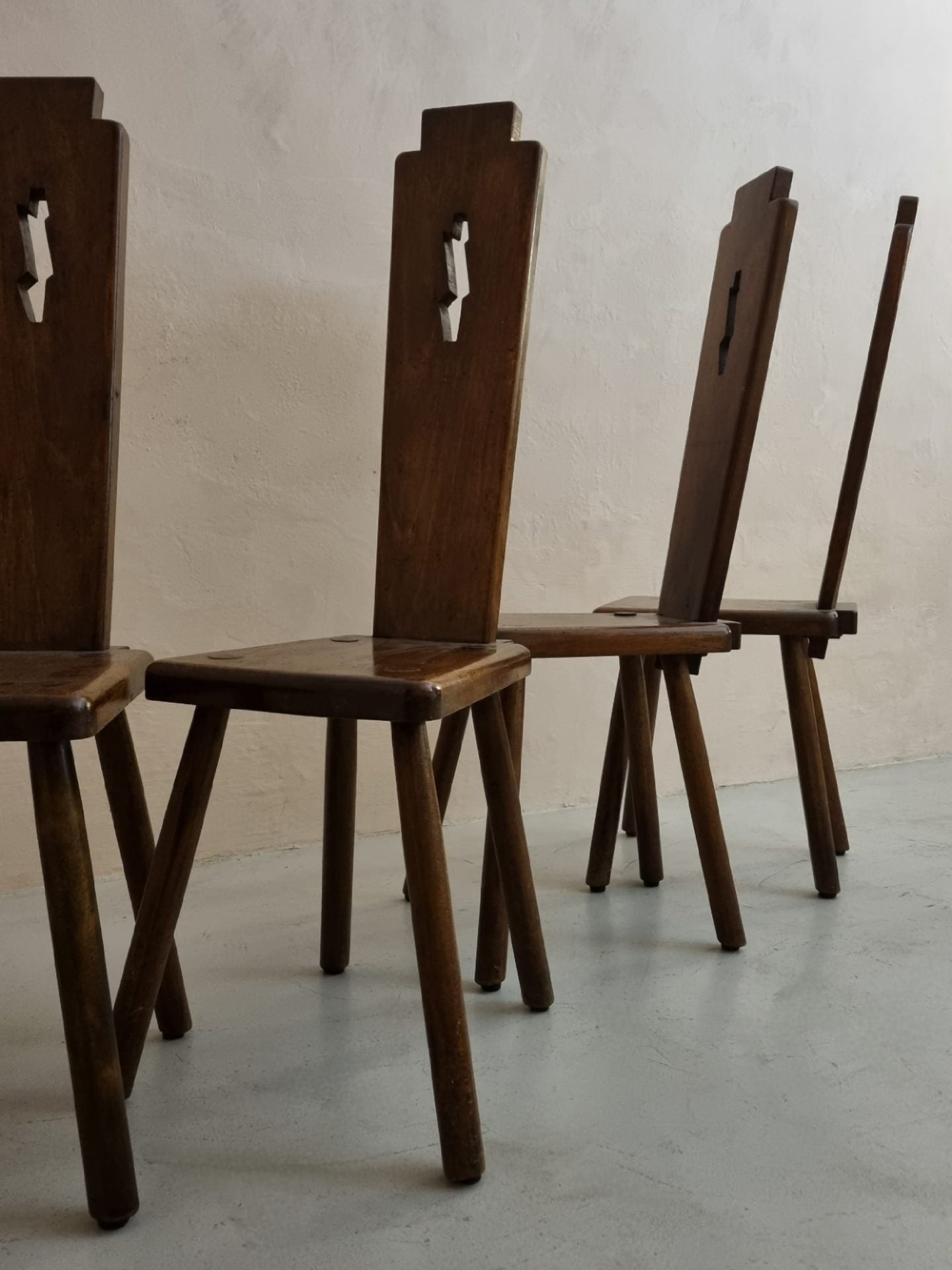 4 Chairs of Italian Craft Production, 1960s Dining Chairs