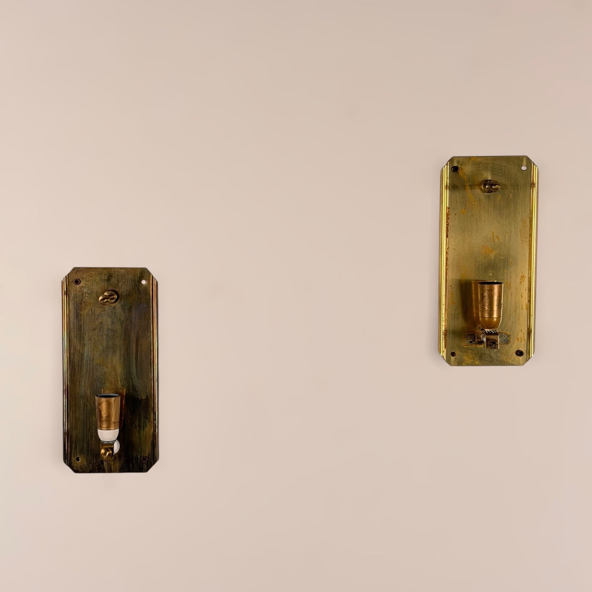 Pair of Glass and Brass Wall Lights by Carl Fagerlund for Orrefors, 1970s Sconces